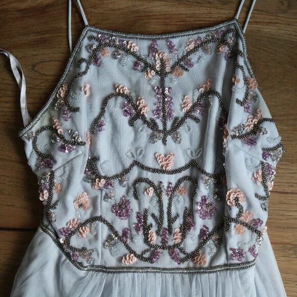 Beaded Light Blue Spring Dress - Picture 1 of 3